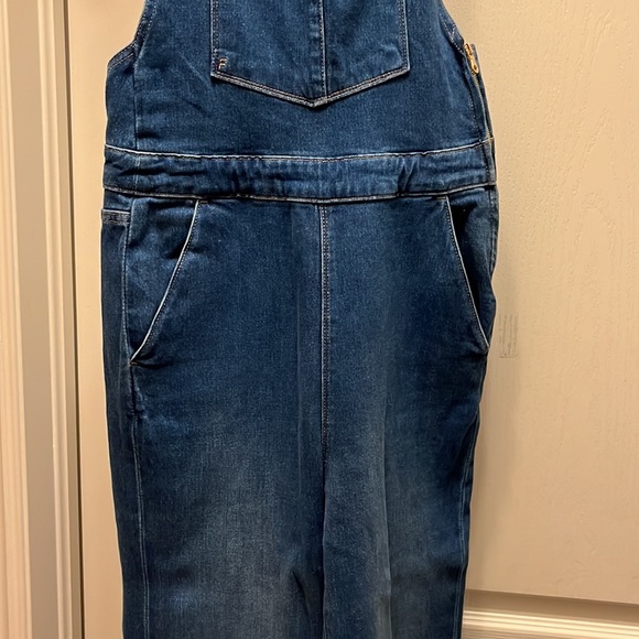 Wide Leg Denim Overalls by Frame - Picture 5 of 7